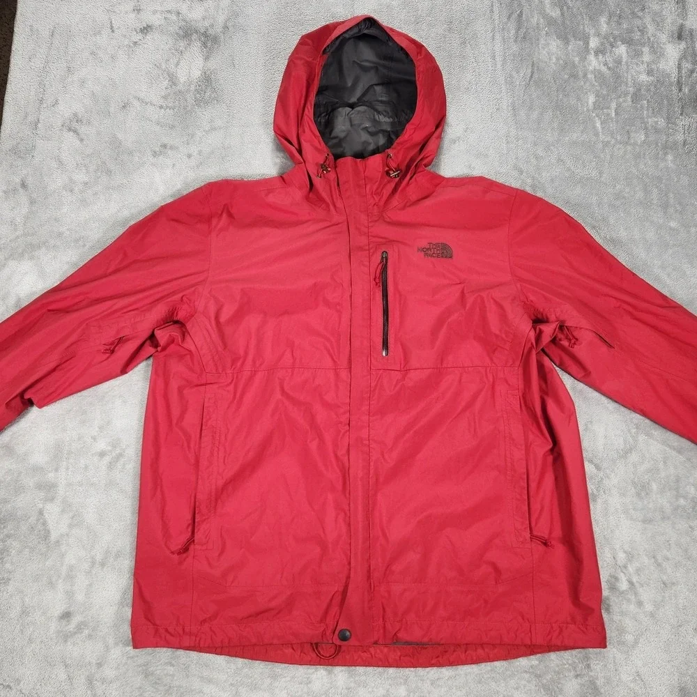The North Face Drizzle Jacket Mens XL Gore-Tex Red Hooded Rain Shell TNF